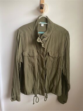 Caslon Olive Green Lightweight Utility Jacket